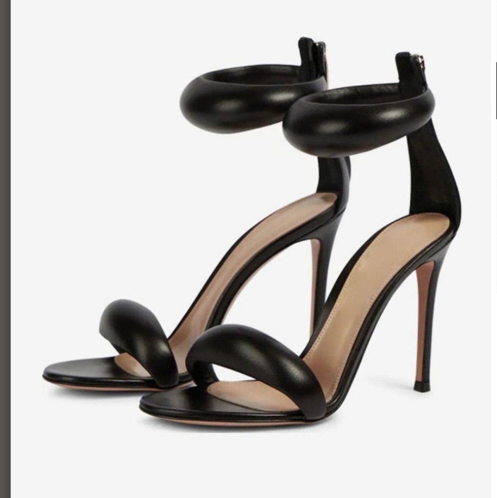 BN Womans puffer ankle strap  heel sandals